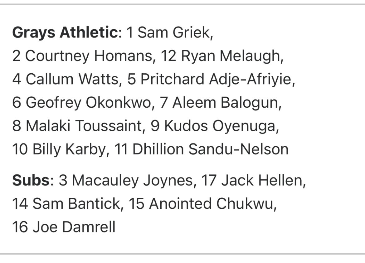 Grays Athletic Football Club (@graysathleticfc) on Twitter photo 
