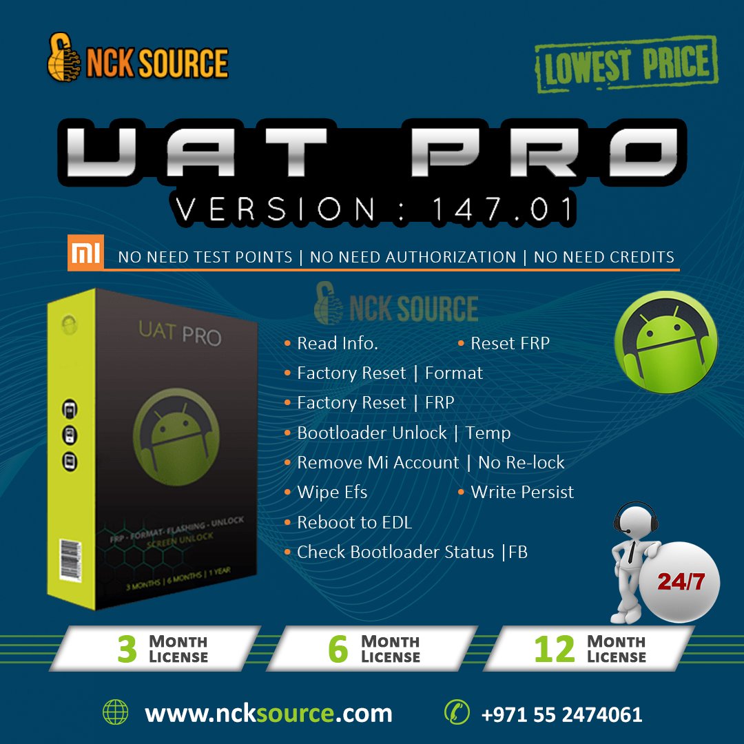 NckSource's tweet photo. UAT PRO Update Version - 147.01
#mobile #repair #repairing #repairservices #repairiphone #Server #serverservice #UAT #uae #UAEPhone #phonerepair #phonerepairservice #phone #Activation #sharjah #ajman #rak #uniandriodtool #unlocking #ncksource #NCK #source #SourceCode https://t.co/xKZDOCLlQD