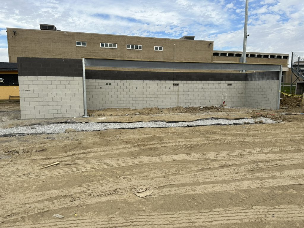 SEPolkRams's tweet photo. Lots of progress at softball stadium. Restrooms and dugouts taking shape. Turf scheduled to start being installed in about a month. https://t.co/eI0AUVtHsd