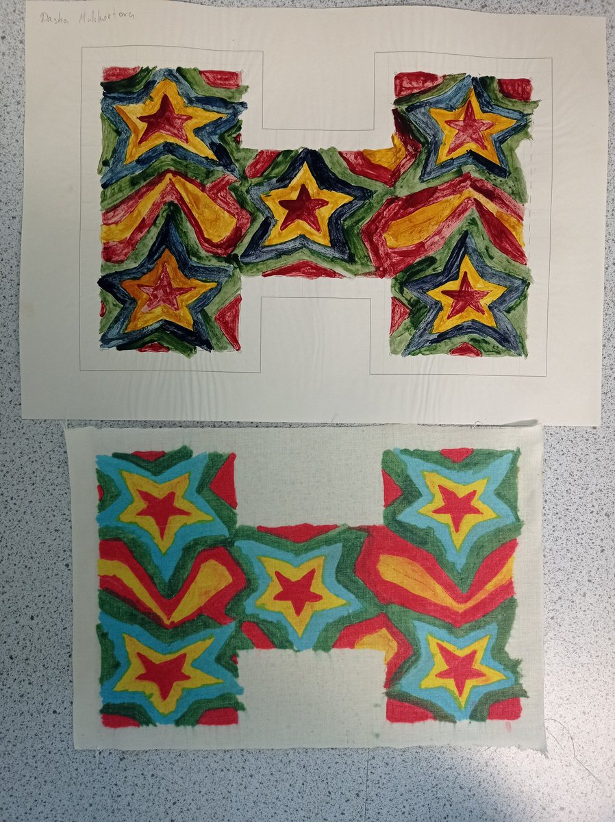 AnnaBrindle3's tweet photo. We've just started using heat transfer paints for year 9 to design their own print fabric, and I'm loving today's results! #dtchat #textiles #dttextiles #designthinking https://t.co/73WKWAmyvV