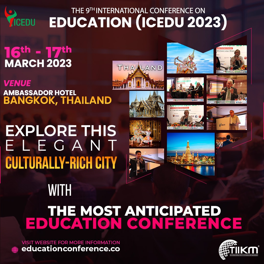 DeshiPathirana's tweet photo. Reserve your Slot now!

Submit your paper - https://t.co/YvZgF65zcL

If you are interested to Attend or Present in ICEDU 2023, feel free to fill out the form: https://t.co/kiSggBShZA

Visit our website for more information - https://t.co/exmi3MAXRf https://t.co/Pi4C57DYMW