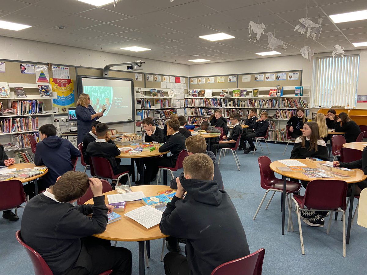 Our S2 pupils are reconnecting with our library to celebrate #LibrariesWeek. We are grateful to have such a welcoming space in school and the knowledge our librarian has makes these visits all the more worthwhile. Thank you <a href="/STJLib/">St John's Library</a> ❤️ <a href="/StJohnsOfficial/">St John's RC High School</a> #StJohnsReads