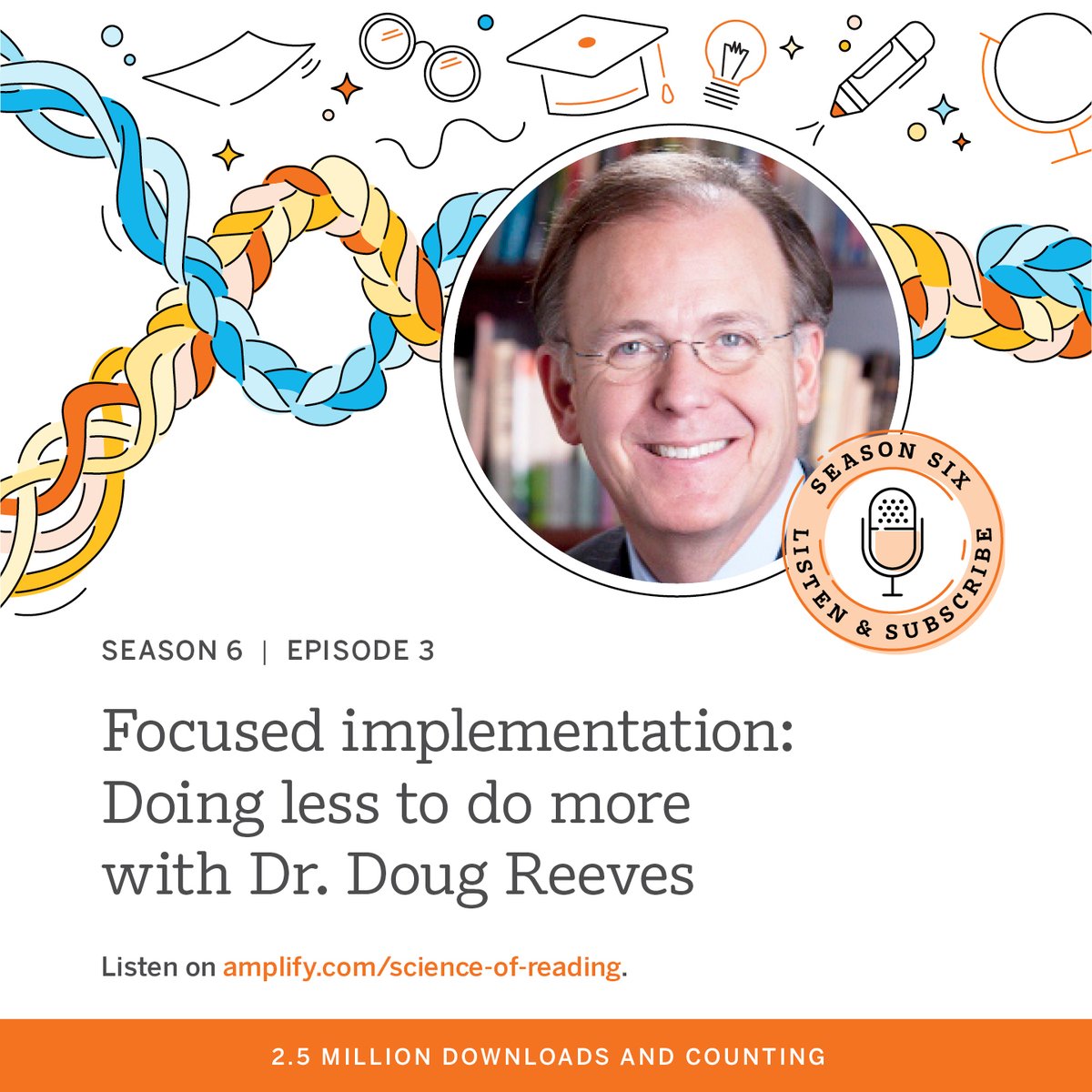 🎙 Join us this week as host Susan Lambert (@slambert04) and special guest Dr. Doug Reeves dive into what evidence-based implementation looks like and the importance of de-implementation. 🎧 Listen to Science of Reading: The Podcast now – amplify.com/science-of-rea…