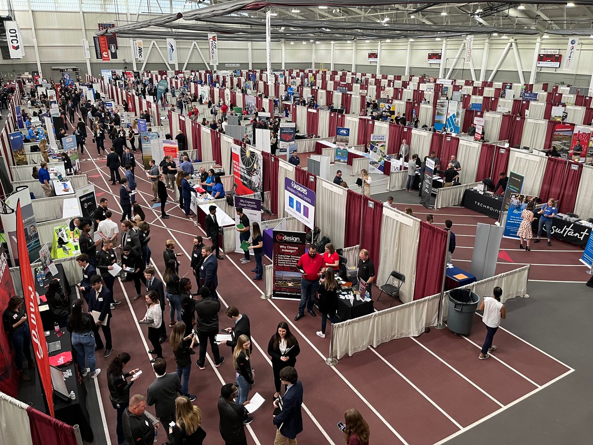 RoseHulman's tweet photo. This year's Fall Career Fair brought a record 283 companies, several alumni returning to recruit for their firms &amp; more than 1,700 students seeking full time, internship &amp; co-op opportunities. Many will be back tomorrow for Interview City. #rosehulman https://t.co/4oRpJj6Xj4