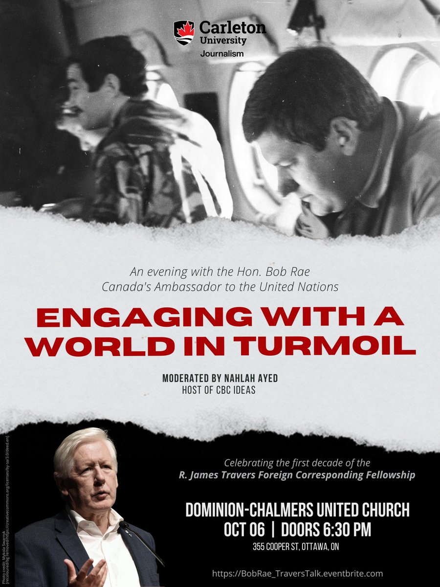 Travers Fellowship (@traversfellows) on Twitter photo We just added seats so you can see <a href="/BobRae48/">Bob Rae</a> on Oct 6 discussing "Engaging with a world in turmoil." Register BobRae_TraversTalk.eventbrite.com for this special event moderated by the incredible <a href="/NahlahAyed/">Nahlah Ayed</a>. Marking a decade of the Travers Fellowship in support of international journalism. We just added seats so you can see <a href="/BobRae48/">Bob Rae</a> on Oct 6 discussing "Engaging with a world in turmoil." Register BobRae_TraversTalk.eventbrite.com for this special event moderated by the incredible <a href="/NahlahAyed/">Nahlah Ayed</a>. Marking a decade of the Travers Fellowship in support of international journalism.