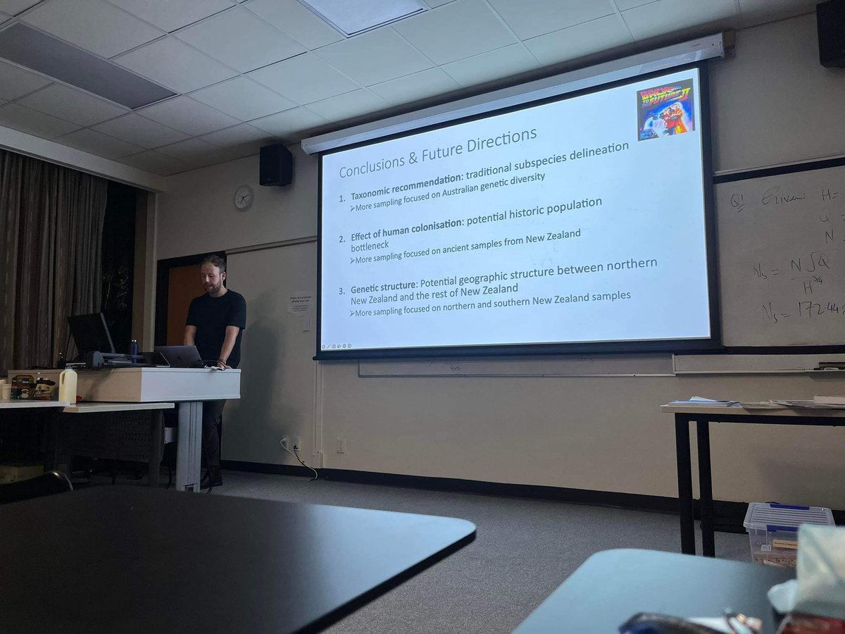 Always a pleasure sharing my research with the Birds Auckland branch of #BirdsNZ, it’s always fun to sneak in references to Back to the Future into my previous #paleoecology research #phd #ecology