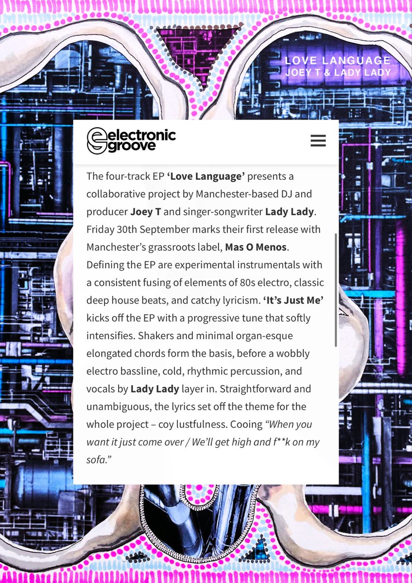 masomenosmcr's tweet photo. A massive shoutout to @EGpodcast for premiering our latest release ‘Love Language’ by Lady Lady &amp; Joey Thorr

Make sure to head over to their website using the link below! Worth a read as it delves more into the thought-process behind the project!

https://t.co/F6wO4tMHEs https://t.co/UXwX5cYLbD