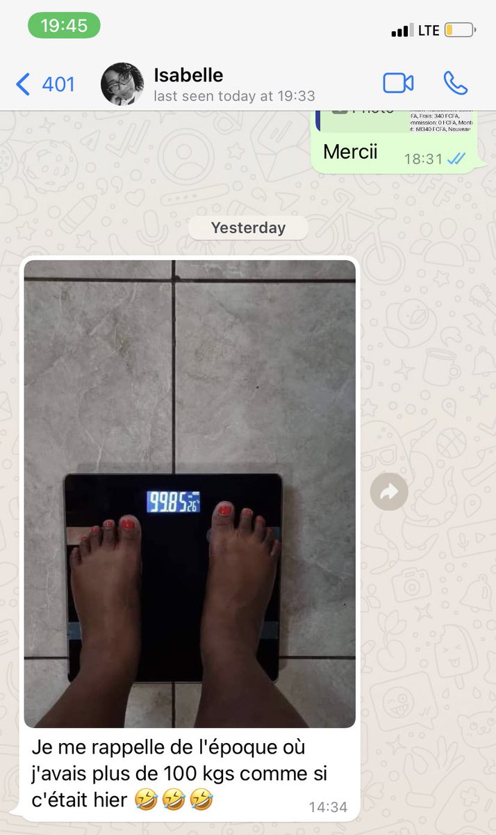 Madame Isabelle est enfin sous la barre des 100 kilos . Elle est quittée de 141.8kg à 99.7kg avec notre programme de livraisons de repas et le sport 💪🏿💪🏿💪🏿💪🏿