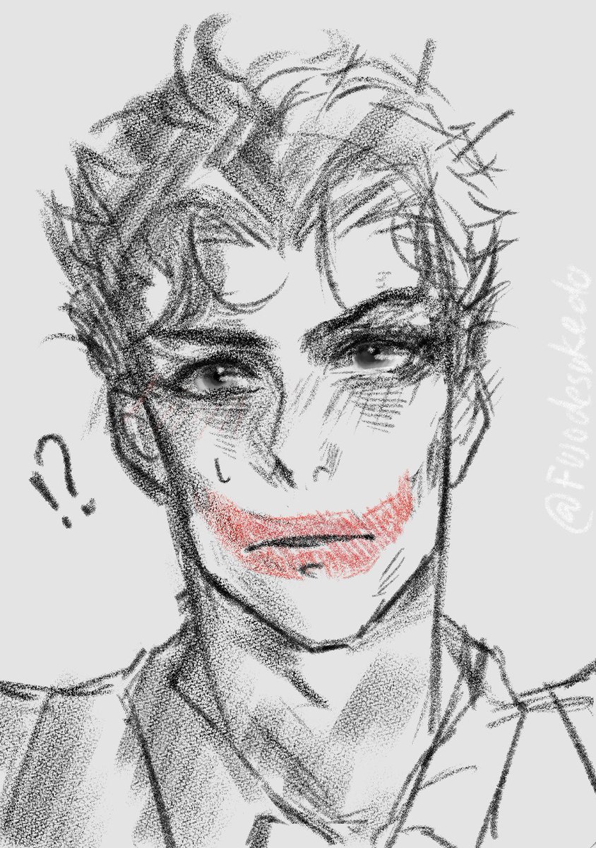 fujodesukedo's tweet photo. A quick simple sketch of 🦇 🤡 

I saw someone draw this.. 
So I wanna make my own too 💫

I wanna make BatmanXJoker after watching some clips of em 😚

(Sorry i dont know the original artist cause i only get to see it briefly) https://t.co/t42RfmJso7