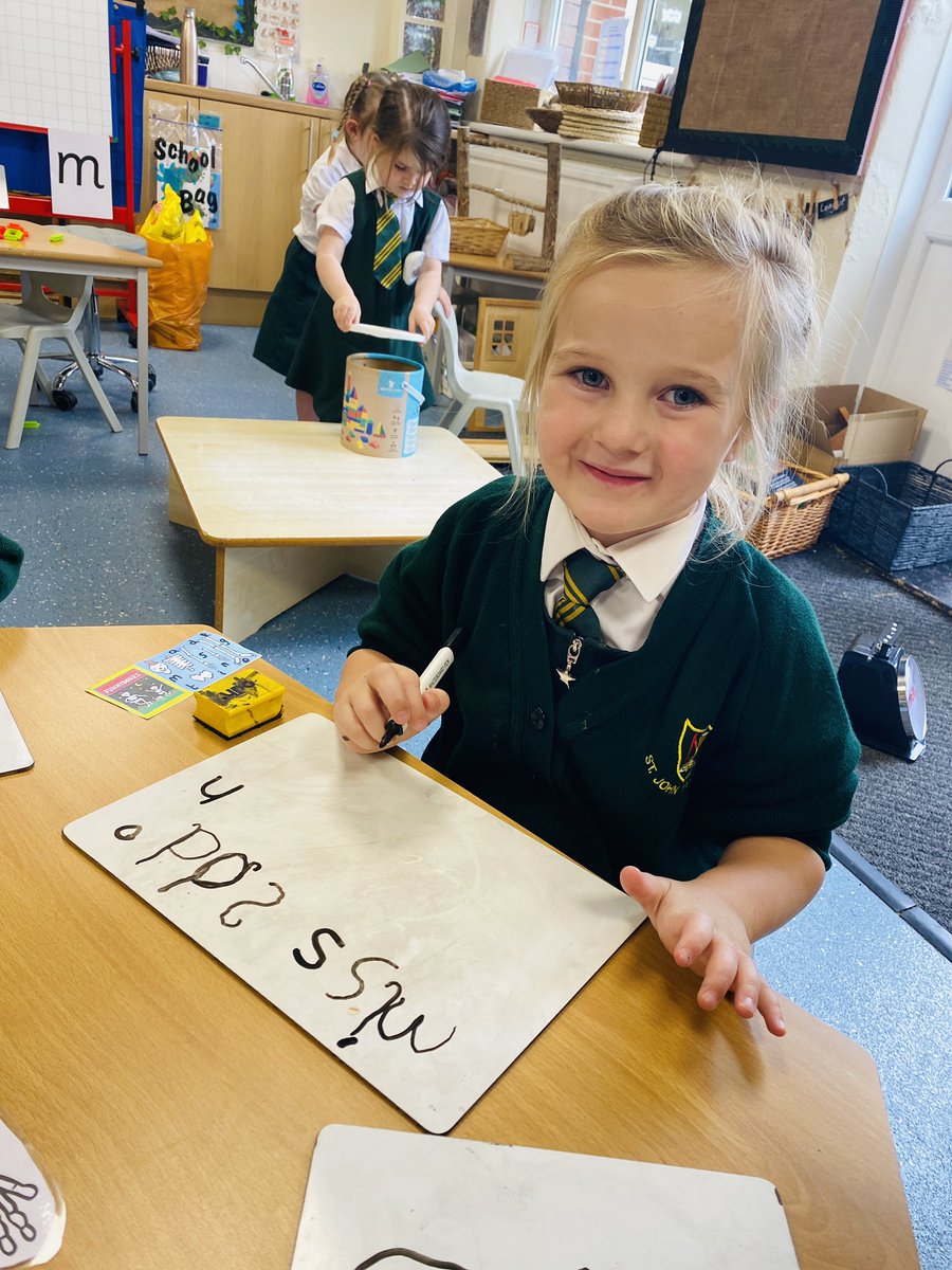 sjvblackpool's tweet photo. This week, we’ve read ‘Funnybones’ 💀📚 and today we pulled skeleton bones out of a bag that had some of the sounds we have been learning on. We used them to practise our letter formation ✏️ #SJVRA #SJVWriting https://t.co/tyWEGOZQbx
