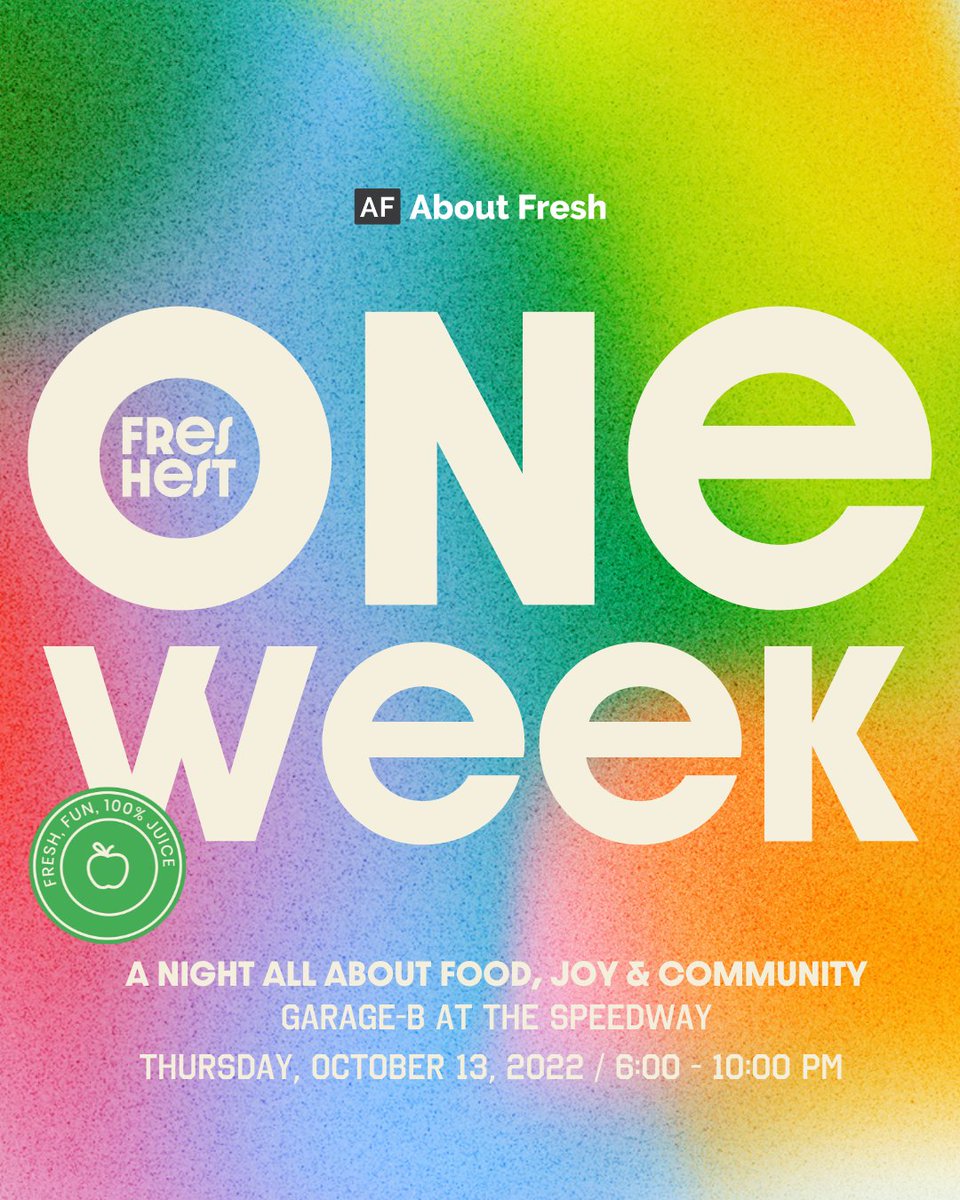 AboutFresh's tweet photo. One week, seven days, 184 hrs ๐ฃ However you break it down, #FreshestinBoston is one week away! ๐๐๐Next Thursday, October 13th! https://t.co/DzS0MPK7Iy
#EATS #TREATS #MUSIC #TRUCKS #HUGS #TIX
โฌ๏ธโฌ๏ธโฌ๏ธ
๐https://t.co/piCGRyl9O1๐ https://t.co/67yDQhX1XB