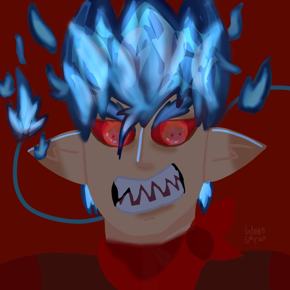 bdubsbacon's tweet photo. [day 5 - burn] when tango gets really angry his fire becomes blue, he ends up accidentally burning things #teamrancher #tangotekfanart #solidaritygamingfanart #dlsmp #hermittober ( pls ignore how i drew tangos blue hair i was struggling :< ) https://t.co/Olr7rYcgCp