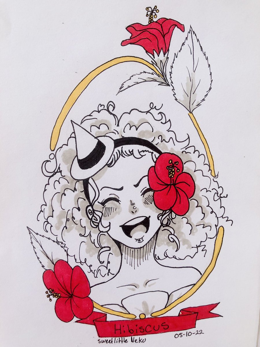 Sweetlittleneko's tweet photo. Day: 5 Hibiscus
“A thing of beauty is a joy forever.”
#botanicalinspiration #nekospromptlist #slnart https://t.co/tTVaTJFa2b