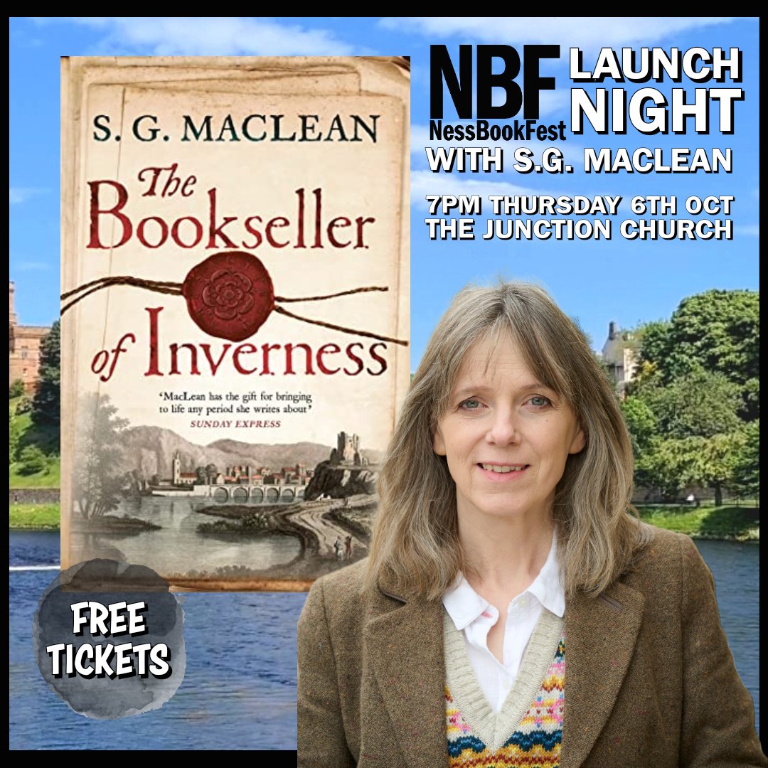 Just 24 hours to go until we kick off NBF2022 with the wonderful S.G. MacLean at The Junction Church Inverness 🙌

Have you got your FREE tickets yet?  
👇👇👇
nessbookfest.com/nbf-2022

#Invernessevents #nbf2022
