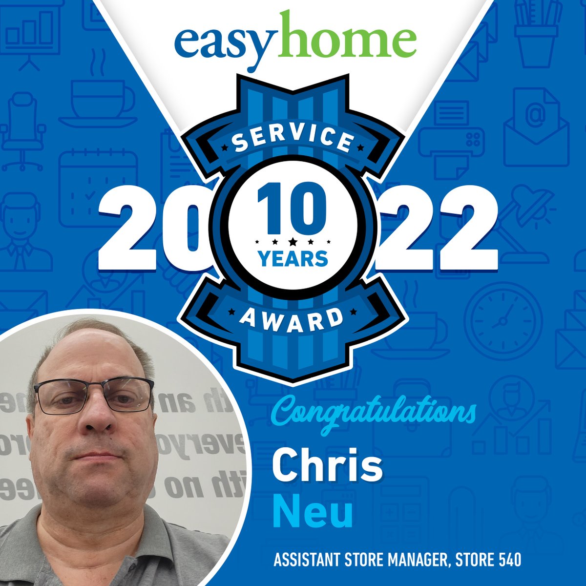#Congratulations to Christopher Neu who’s celebrating 10 years with our team! #Thankyou for your commitment to goeasy and for the support you have provided customers over the last decade. #wearegoeasy #employeeappreciation #leadership