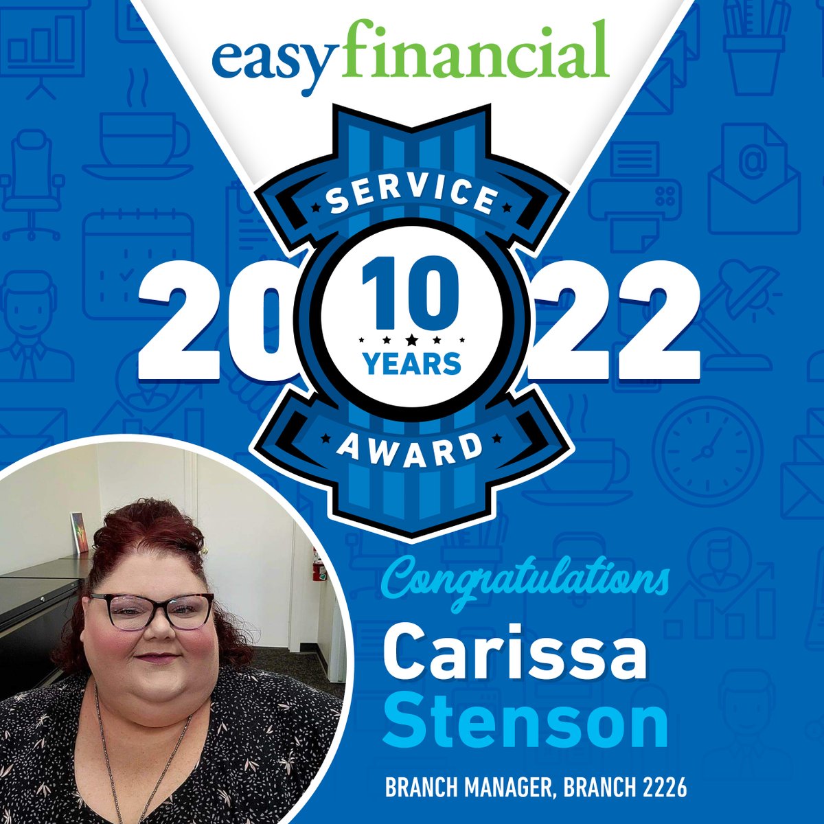 Cheers to Carissa Stenson who’s celebrating 10 years with our goeasy team! It’s individuals like you who make our team stronger and better, and we’re incredibly proud &amp; #thankful for your continued dedication. Congratulations! #wearegoeasy #employeeappreciation #leadership