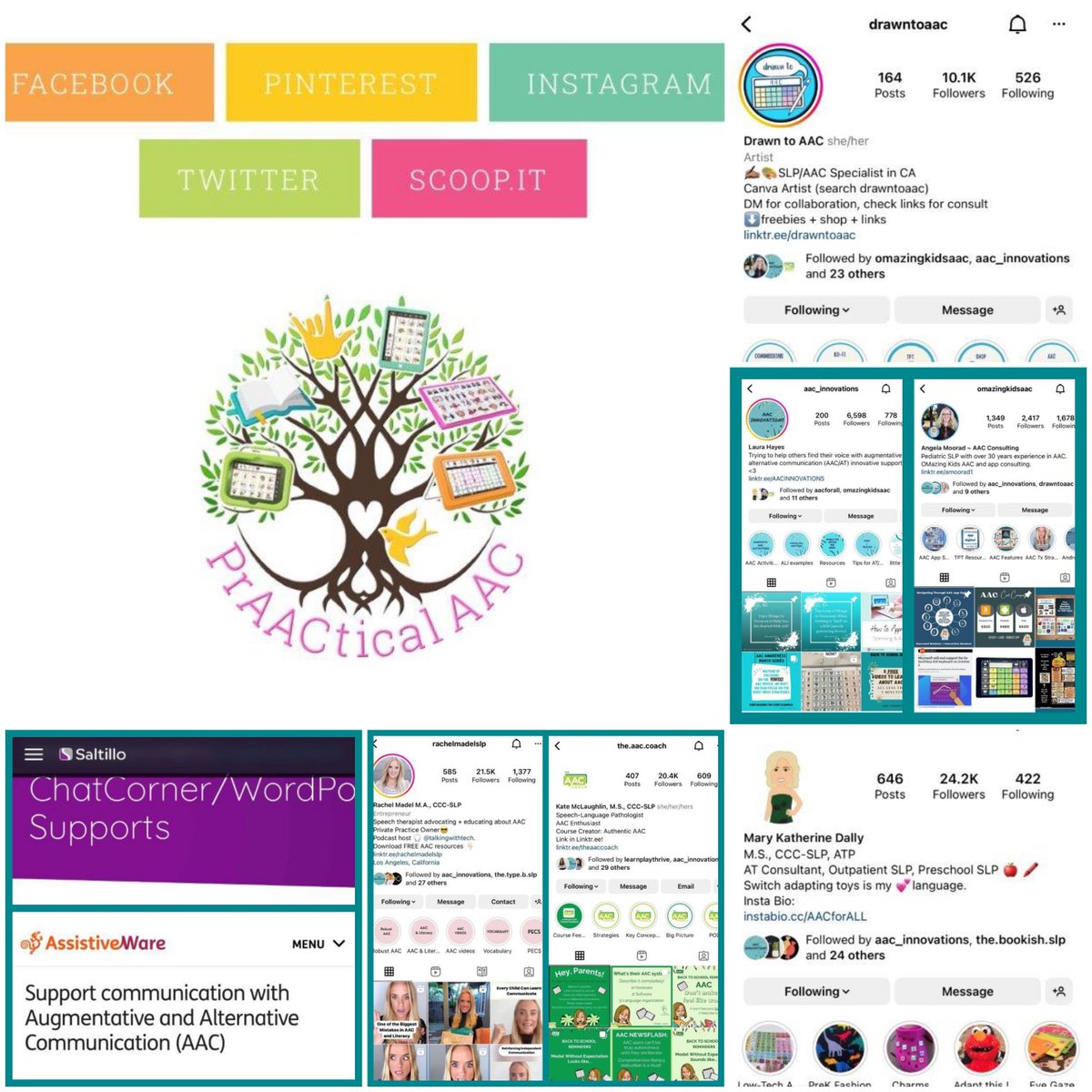 Autism_SASS's tweet photo. October is AAC (augmentative & alternative communication) awareness month. STA's SLP team searched the internet looking for great “accounts to follow”! They've put together a list of some AAC accounts on IG and a few websites! Recommendations in the photo. #AACAwareness #aacmonth https://t.co/TysN7sePgo