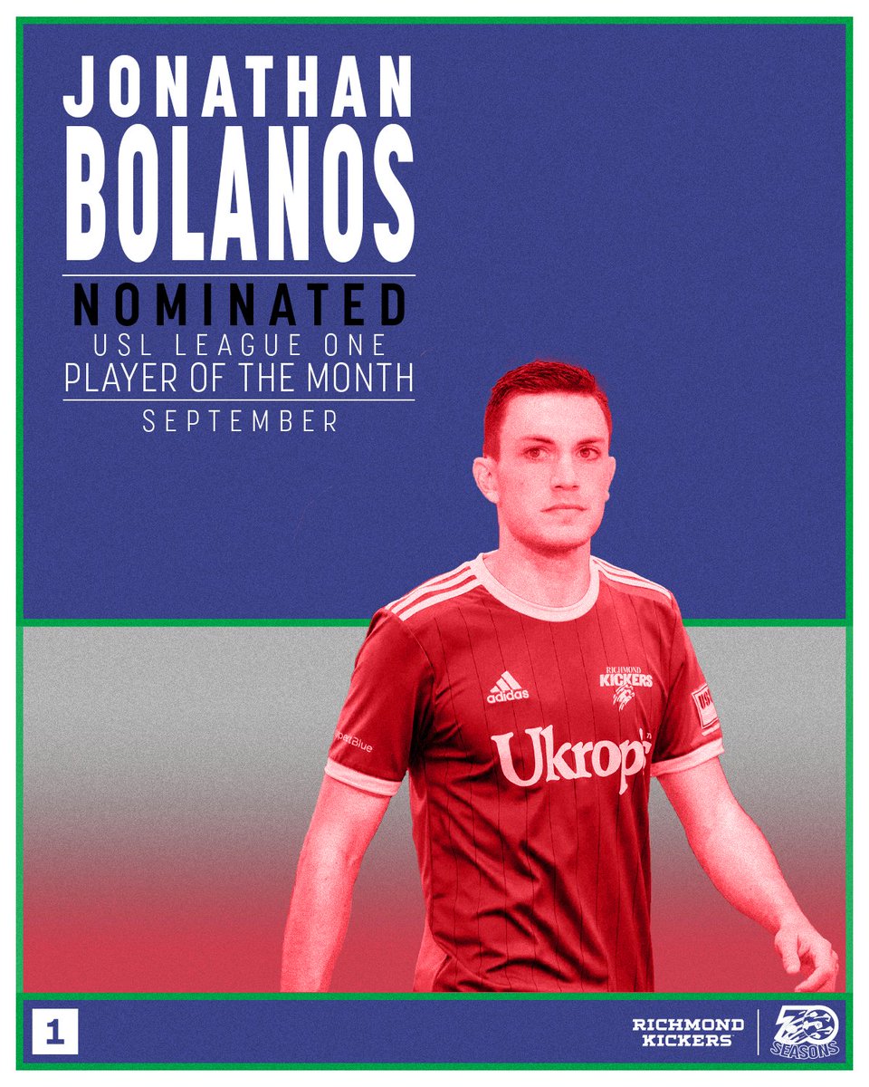 RichmondKickers's tweet photo. 𝑹𝒆𝒄𝒐𝒓𝒅 𝑺𝒆𝒕𝒕𝒆𝒓 🫡

@jbolanos_ earns his second @USLLeagueOne player of the month nom this season after another incredible month that saw him set the new single-season assist record!

Full Story: https://t.co/vB1pI37nyQ

Vote: https://t.co/o0ZkS8o7mi

#UpTheRoos🦘 https://t.co/tXYqK75js6