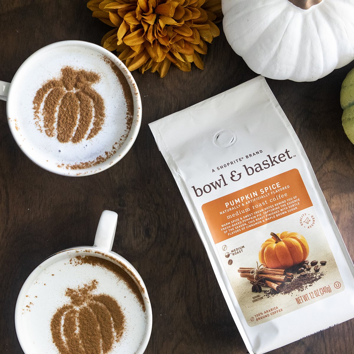 Capture the essence of the season with Bowl &amp; Basket Pumpkin Spice Coffee. ☕ The warm spice and sweet cream notes will remind you of fresh-baked pumpkin pie. Be prepared to pour more than just one cup 😉 bit.ly/3V1esIO #BowlandBasket #ForLifesRecipe