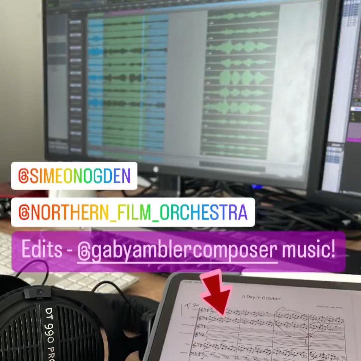 Enjoyable few days of preparing and recording a wide variety of music with @NFOrchestra ! Lovely pieces by #RushilRanjan #OrchestralQawwaliProject yesterday (amazing singing by @Abi_Sampa in our headphones) as well as last Friday’s shared session. Looking forward to the releases!