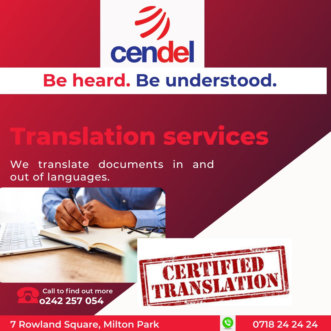 GlobalCendel's tweet photo. Get the best translation services!

#translators 
#translationzim
#besttransalation https://t.co/bF78Z8834c