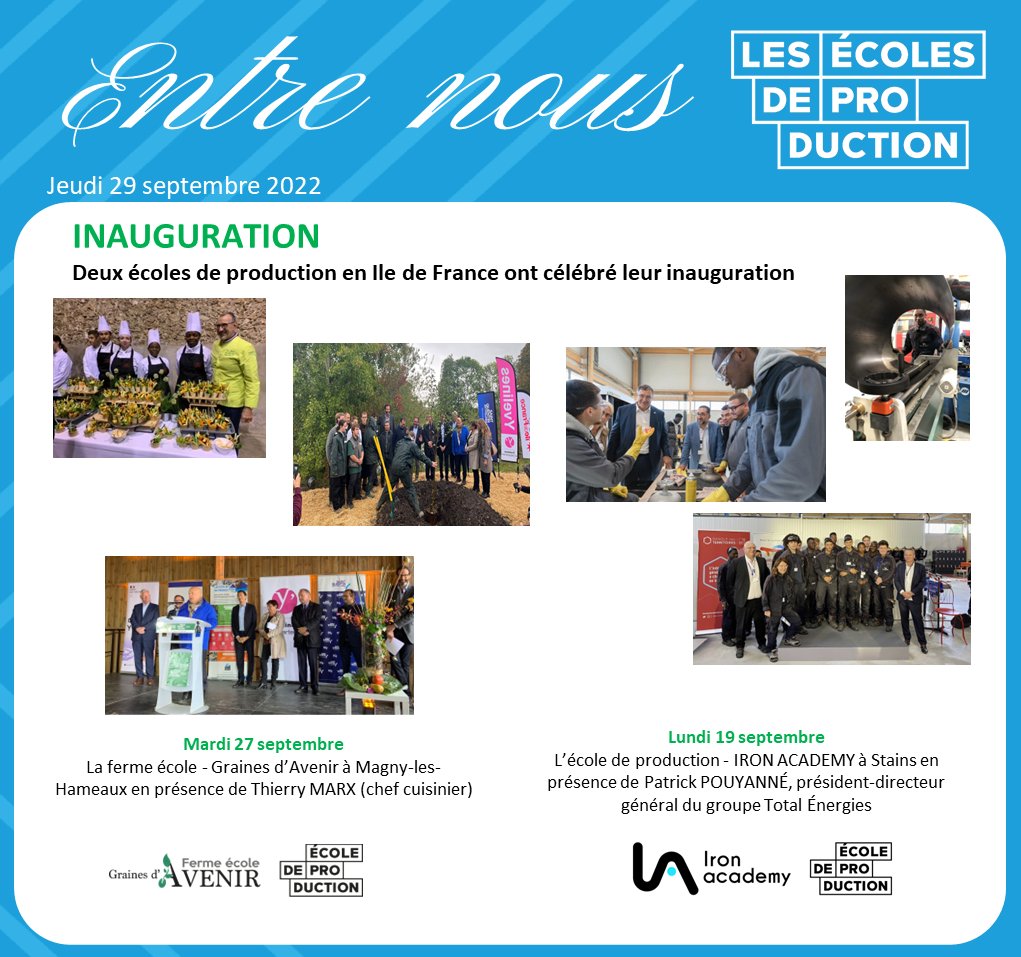 Toute l’équipe de <a href="/IronAcademy1/">Iron Academy</a> souhaite une belle réussite à La Ferme École Graines d'Avenir de Magny-les-Hameaux (78). Un très beau projet pédagogique qui forme au #métier de maraîcher-primeur couplé d'un bel écho aux enjeux du #développementdurable.