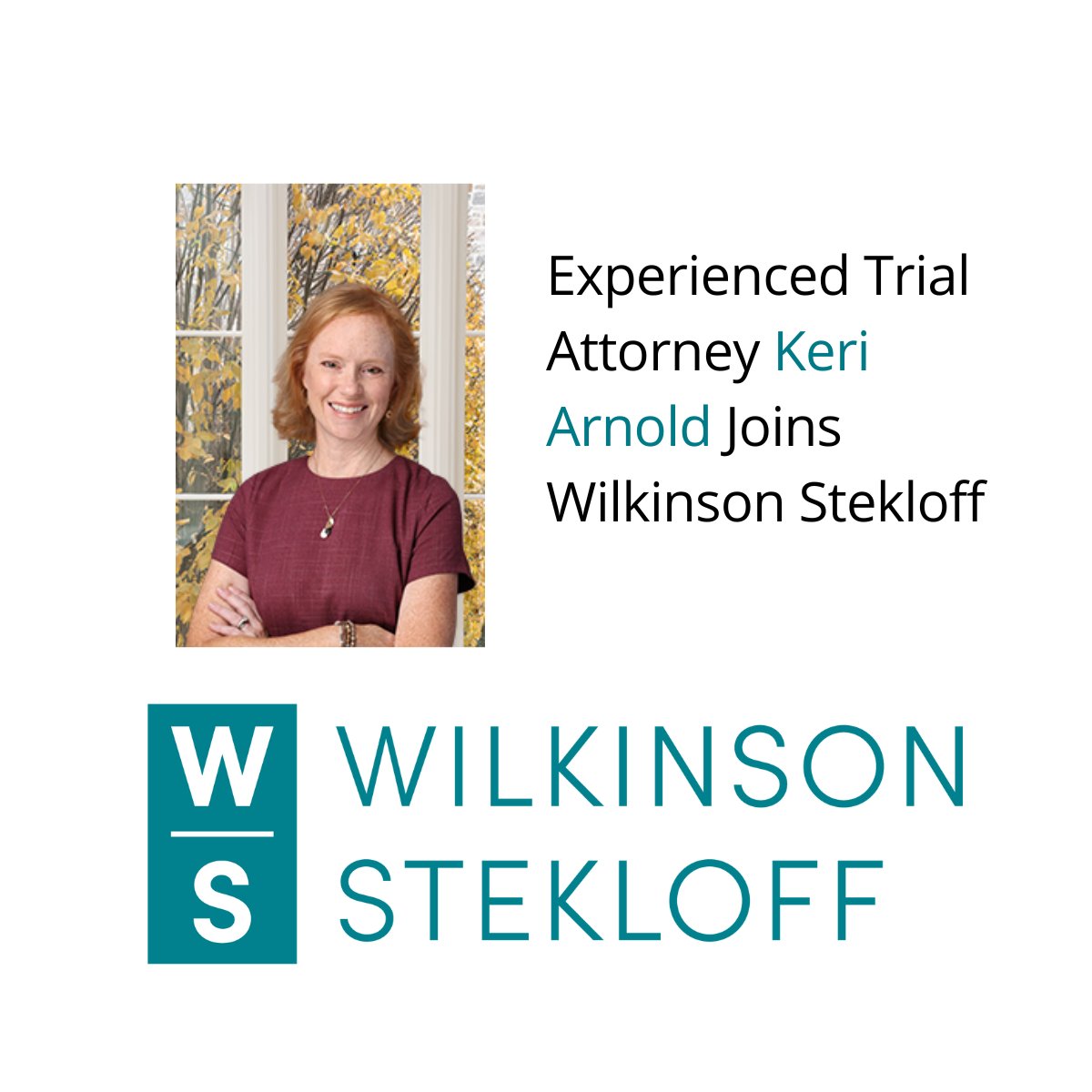 WS is pleased to announce that Keri Arnold has joined the firm as a partner. With over 20 years’ experience trying product liability, environmental, and complex commercial cases, Keri is a valuable addition to our team. Welcome, Keri! wilkinsonstekloff.com/experienced-tr…