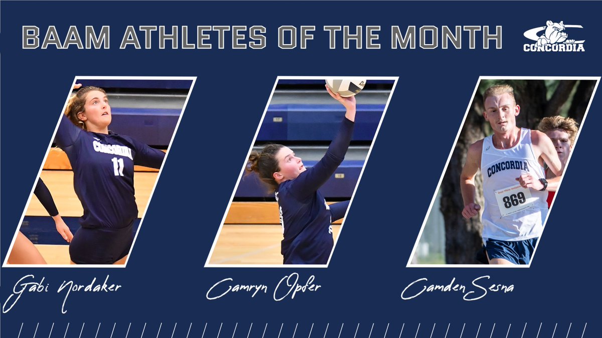 Concordia Bulldogs (@cunebulldogs) on Twitter photo πΎ Congrats to our Bulldog Athletic Association Member Athletes of the Month for September 2022!
FEMALE:
π Gabi Nordaker / Camryn Opfer, <a href="/cunevolleyball/">Concordia Bulldogs Volleyball</a>
MALE:
π½ Camden Sesna, <a href="/cunetfxc/">CUNE Track & Field/XC</a>
π bit.ly/3M6lUym πΎ Congrats to our Bulldog Athletic Association Member Athletes of the Month for September 2022!
FEMALE:
π Gabi Nordaker / Camryn Opfer, <a href="/cunevolleyball/">Concordia Bulldogs Volleyball</a>
MALE:
π½ Camden Sesna, <a href="/cunetfxc/">CUNE Track & Field/XC</a>
π bit.ly/3M6lUym