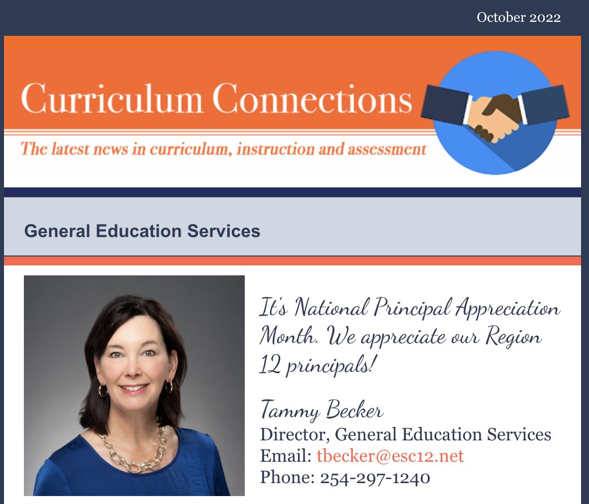 Our October 2022 Curriculum Connections Newsletter was just published. Don't miss the latest updates. conta.cc/3ST1v1M @Region12 @R12_CC @Region12Leaders @Region12RLA @Region12Math