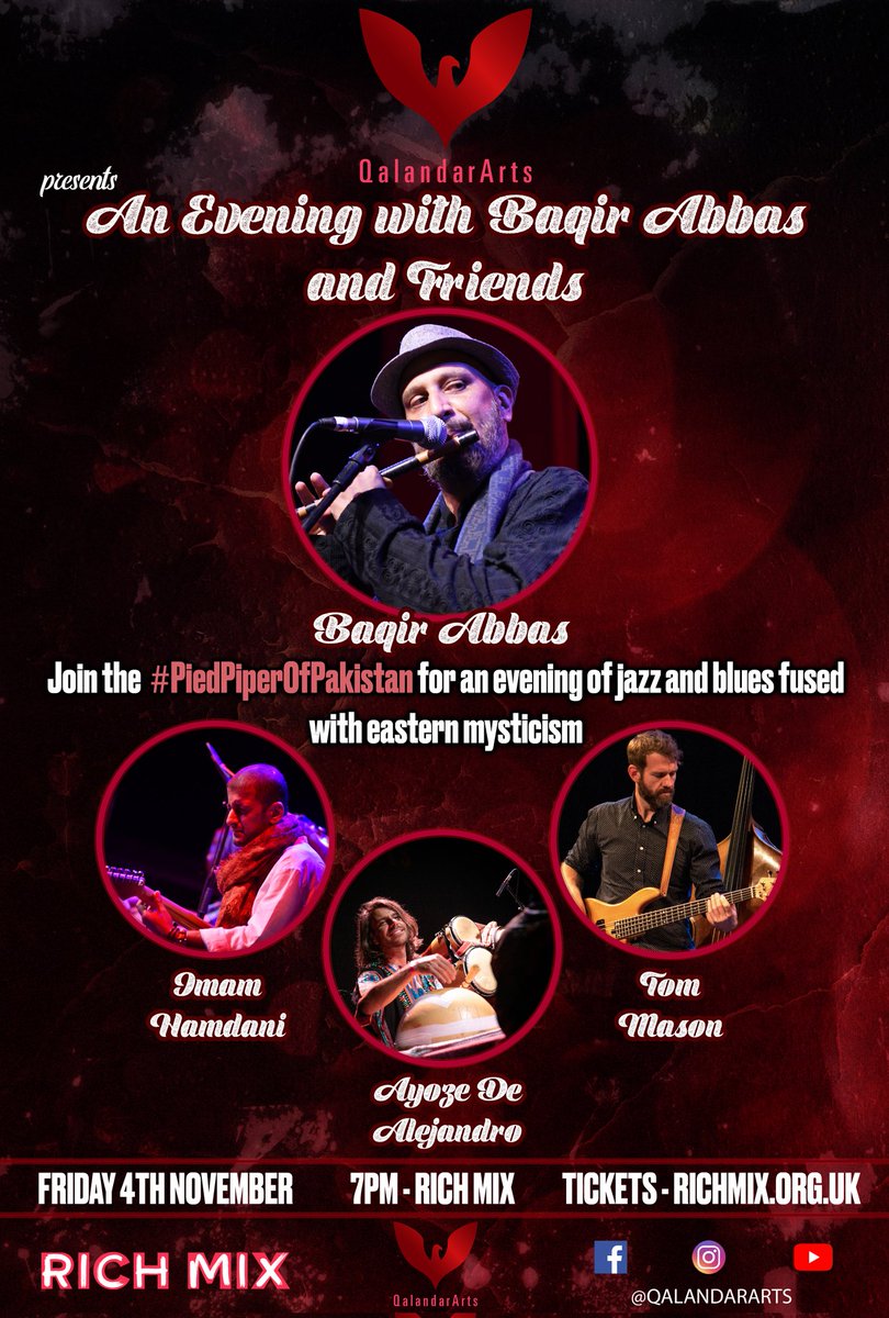 An evening of #jazz &amp; #blues standards fused with eastern mysticism. Bit.ly/BaqirAbbas