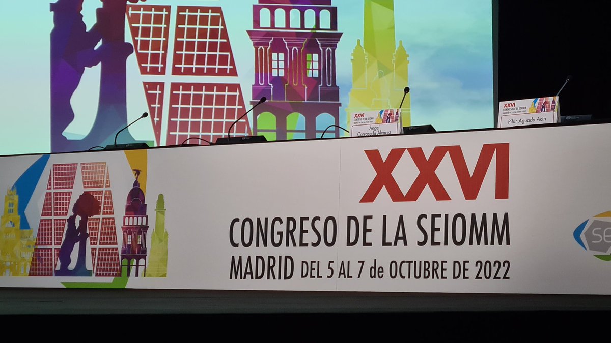1a tarde de mesas muy interesantes del #XXVICongresoSEIOMM en Madrid. Felicidades al comité científico de <a href="/seiomm/">SEIOMM</a> y la presidenta local <a href="/argortazar/">Arancha Gortazar</a> por un programa tan interesante y multidisciplinar con representación de todas las especialidades implicadas en la osteoporosis.