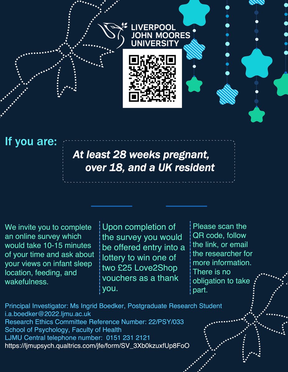 ✨Call for Participants✨ for a short survey on perceptions of 'normal' #infantsleep! If you are at least 28 weeks #pregnant, over 18, and a UK resident, please consider participating! @LJMUPsychology @LJMU_PGRs @MakingMidwives Two £25 vouchers to be won 💤💤