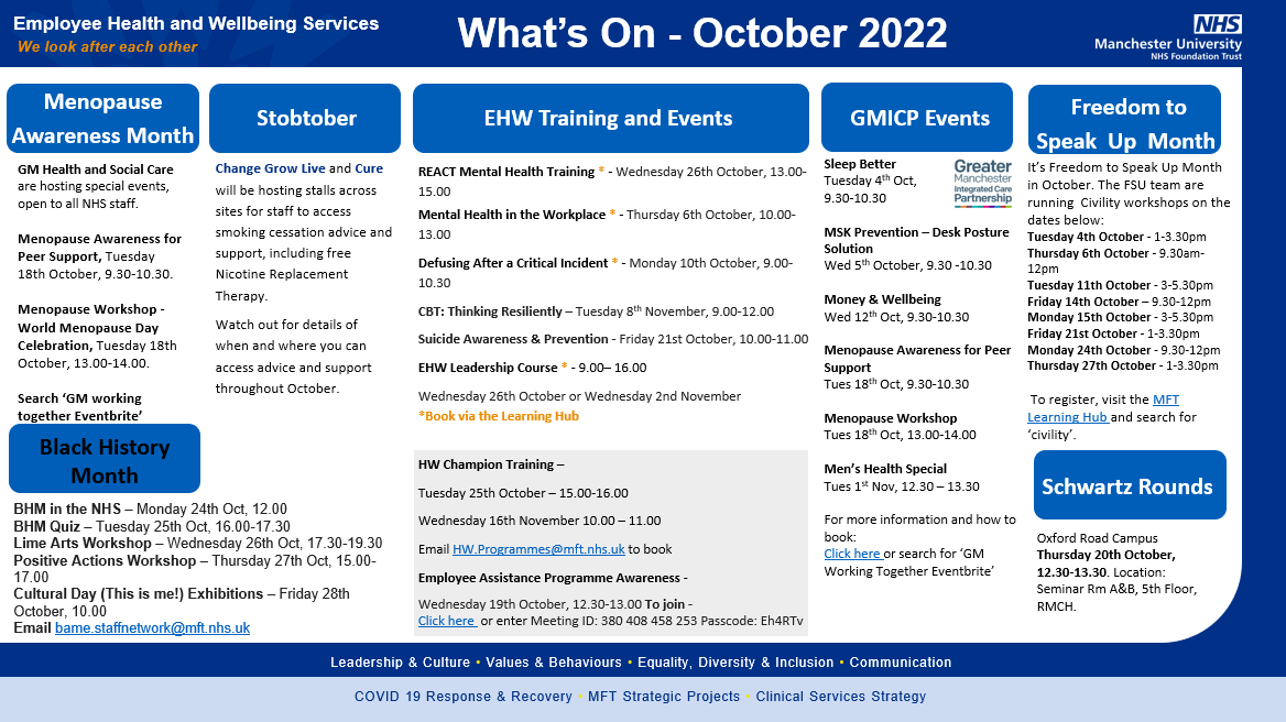 MFT_CSS's tweet photo. Did someone say #Wellbeing Wednesday? #WeDid

We are sharing the sessions available from our @EhwMft Team. Take a look below for details: https://t.co/aNlsx5EI8l