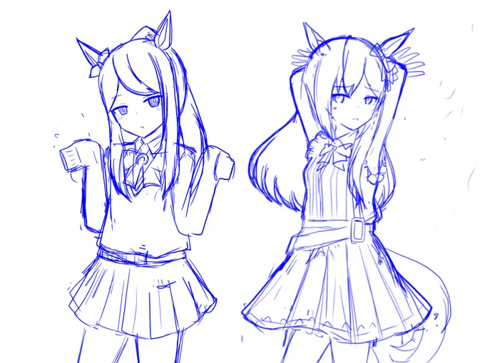 現在進行2枚+冬制服を考える+冷凍中仮イラスト金曜と日曜に投下かも 