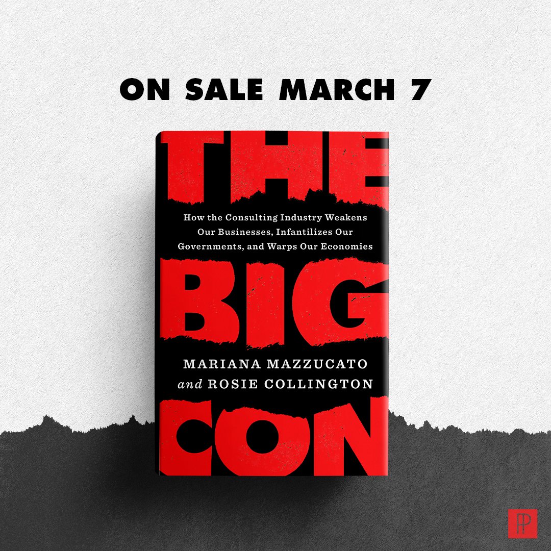 MazzucatoM's tweet image. In my new book, @RosieCollingto &amp;amp; I unpack the entrenched relationship between the consulting industry &amp;amp; how our economies are run.

We need a new system where govt &amp;amp; business develop internal capabilities &amp;amp; innovate towards the common good.

US pre-order: bit.ly/3rv5XrZ