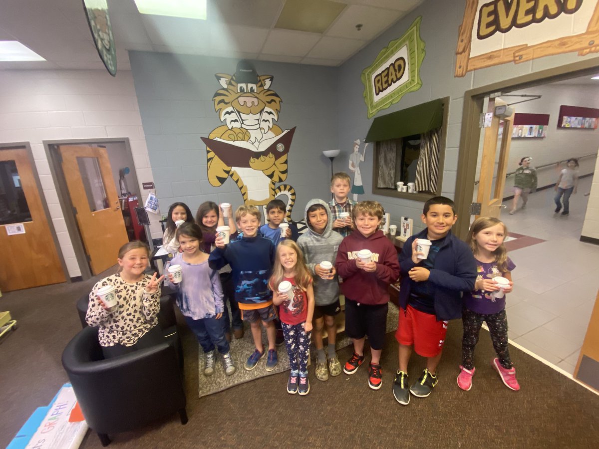 Robinson1Dawson's tweet photo. Our RES students are ecstatic to have earned their “StarBOOKS” hot chocolate this month for completing their reading logs! Ways to go students! #ReadingEqualsSuccess https://t.co/1e5jMCp6XK