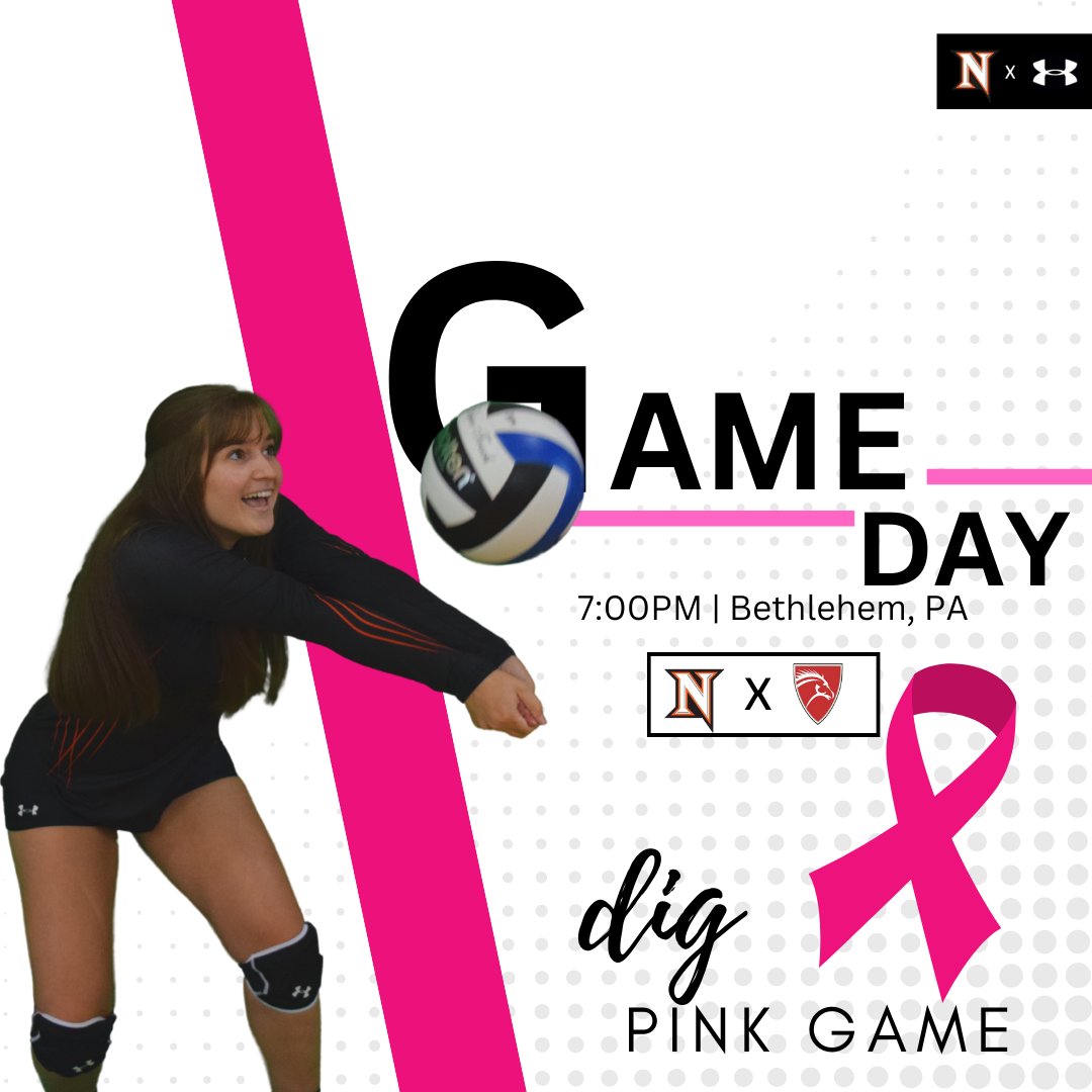 NCCAthletics's tweet photo. 🎀DIG PINK GAME
🏐W. Volleyball
🆚 @MC3Mustangs 
⏲️7:00PM
📍Bethlehem, PA
📺https://t.co/vHjmqx5ICX https://t.co/BzWtFg4uIn