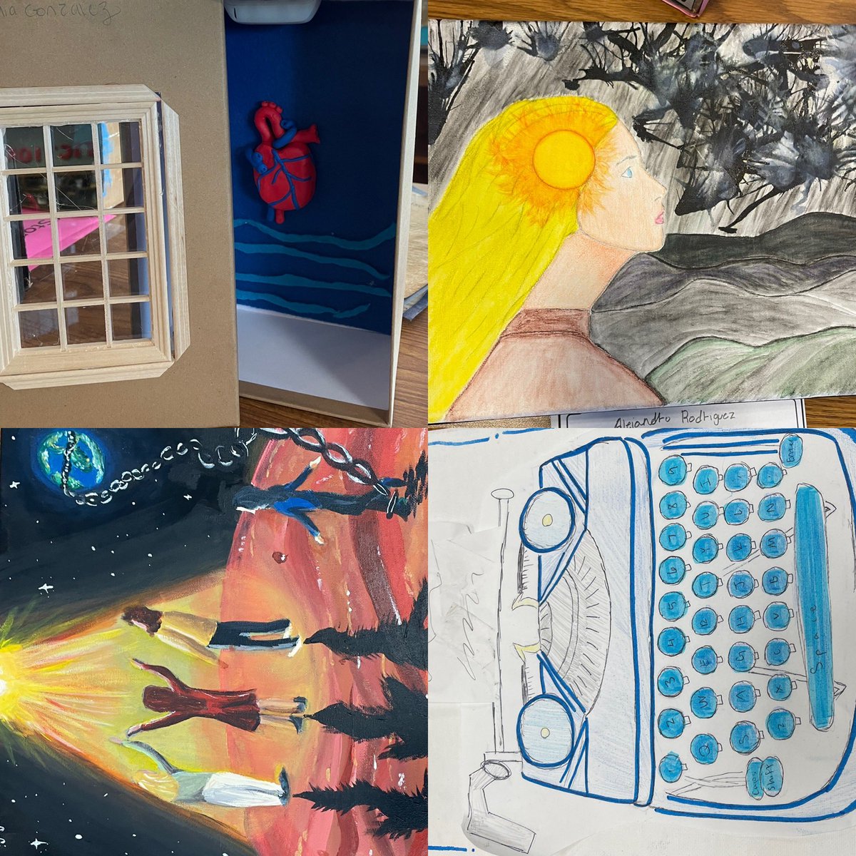 The Grand Opening (and closing 😂) of the Travis High School Literary Museum. Students created visual representations of important elements in their short stories that demonstrated theme or symbolism. See if you can guess the story!@THS_Tigers <a href="/FBISDLiteracy/">FBISD Literacy</a> <a href="/THS_ELA/">Travis HS English Dept</a> <a href="/mousavidin/">Mrs. MousaviDin</a>