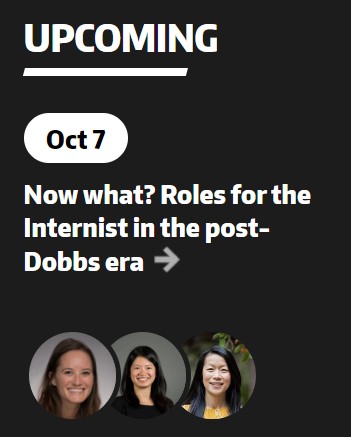 Please join us for @UWMedicine Grand Rounds on Friday! @UW_DGIM’s own Adelaide @McClintockMD and Nina Tan will be teaming up with UCSF’s Jessica Beaman to present “Now what? Roles for the Internist in the post-Dobbs era.” Noon Pacific Time! medicine.uw.edu/grand-rounds