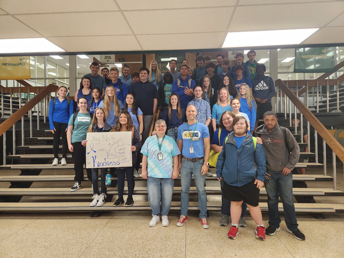 Cougars say NO to bullying. 
Today, combat bullying by intentionally spreading some kindness. We CAN all do our part 💙
#WearBlueDay2022
<a href="/KinderKennedy/">Kinder Kennedy</a> #KinderKennedy