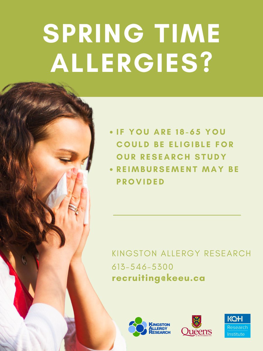 AllergyRes's tweet photo. Sneeze for Science and for yourself! If you have spring time/tree allergies you may be
eligible for up to $7120 by participating in our latest study - see details below! https://t.co/pgzXpjQTg5