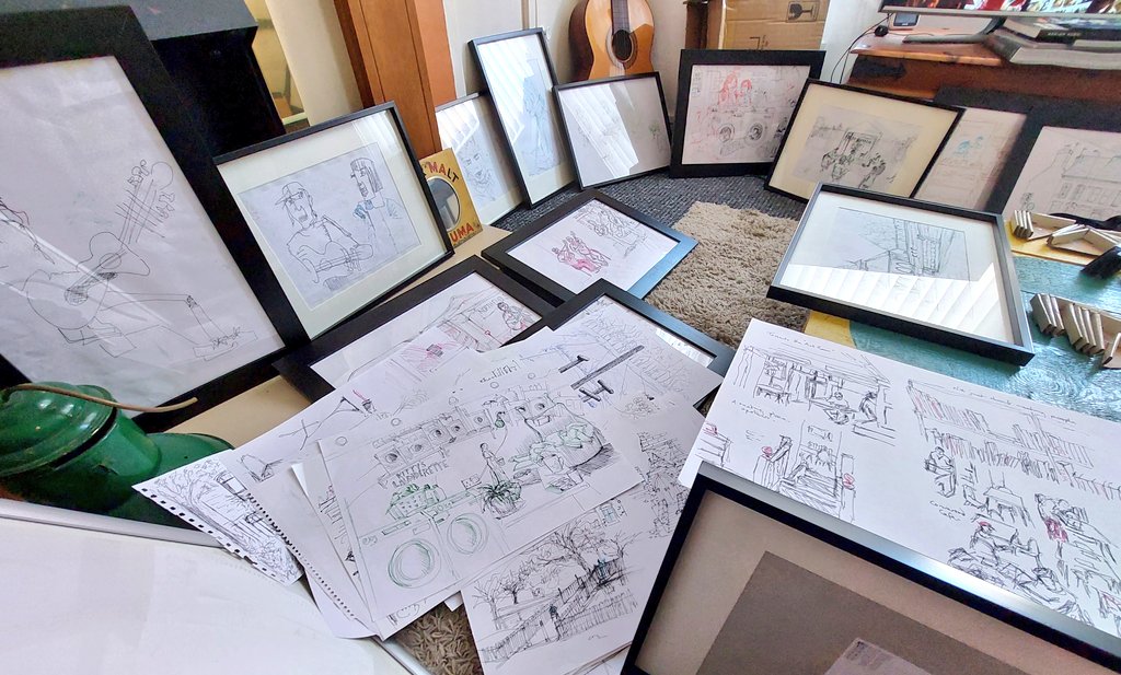 JayneLawless's tweet photo. Behind the Scenes!

Framing for the inaugural North End Sketch Club show at @CASSART1984 has taken over my house...

For the love of sketch 😍 https://t.co/5OP6koJo6N