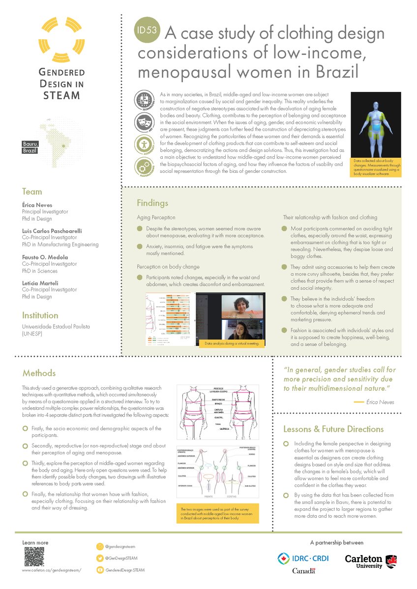Gendered Design in STEAM (@gendesignsteam) on Twitter photo GDS awarded project, coordinated & managed by <a href="/Carleton_U/">Carleton University</a> <a href="/CarletonEngDesg/">Carleton Engineering and Design</a> <a href="/CU_FASS/">Carleton's Faculty of Arts and Social Sciences</a>, funded by <a href="/IDRC_CRDI/">IDRC | CRDI</a>. Project ID53 from <a href="/Unesp_Oficial/">UNESP</a> lead by PI Érica das Neves & Co-PI Leticia Marteli, Luis Paschoarelli & Fausto Medo #GDS #STEAM #genderdesign More carleton.ca/gendesignsteam… GDS awarded project, coordinated & managed by <a href="/Carleton_U/">Carleton University</a> <a href="/CarletonEngDesg/">Carleton Engineering and Design</a> <a href="/CU_FASS/">Carleton's Faculty of Arts and Social Sciences</a>, funded by <a href="/IDRC_CRDI/">IDRC | CRDI</a>. Project ID53 from <a href="/Unesp_Oficial/">UNESP</a> lead by PI Érica das Neves & Co-PI Leticia Marteli, Luis Paschoarelli & Fausto Medo #GDS #STEAM #genderdesign More carleton.ca/gendesignsteam…