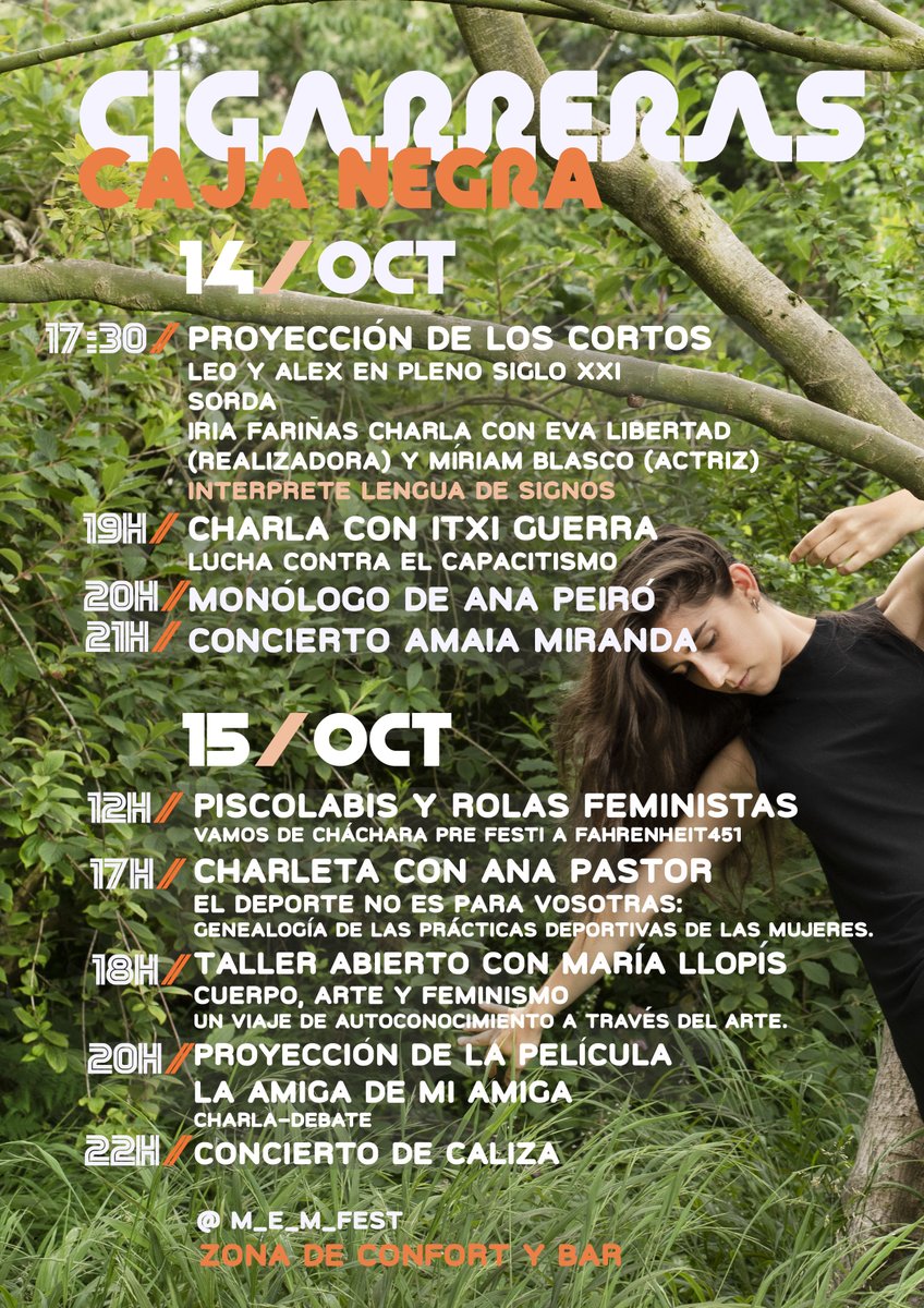 MEM_fest's tweet photo. Ya tenemos el cartelazo de Mujeres en Movimiento II, nuestro festival que reúne a pensadoras, escritoras, artistas, cineastas, cuidadoras, músicas..
Buscamos abrir un espacio de encuentro en sintonía con las preocupaciones y problemas actuales desde una abordaje crítico. https://t.co/8AYvB0V23x
