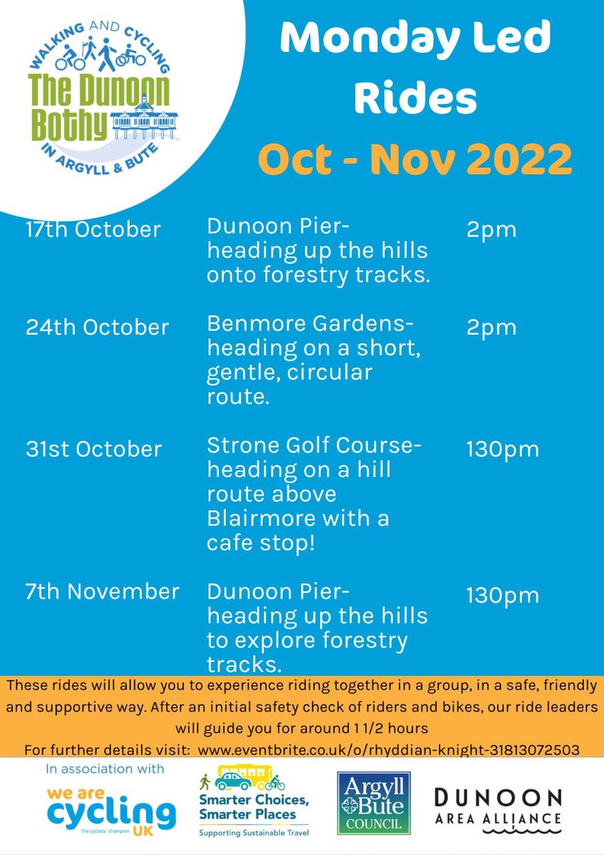 New led cycles, health walks &amp; winter activities with Dunoon Bothy - mailchi.mp/9f9340200204/s…