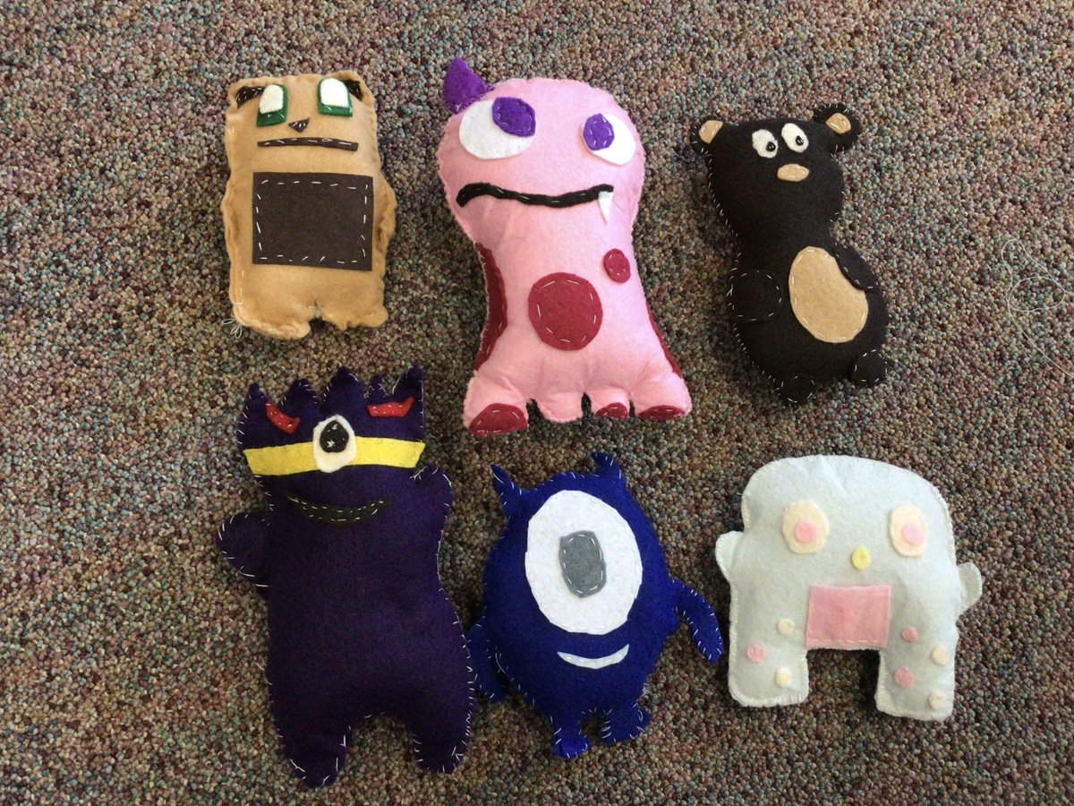 MrsWoodworth1's tweet photo. We are finishing up our Felt Monster Service Learning project that will soon be on its way to the Kindergarteners at @OPS_Gateway !   These monsters are turning out AWESOME!  @OPS_BryanMiddle #FCS https://t.co/67JlL0ktDT