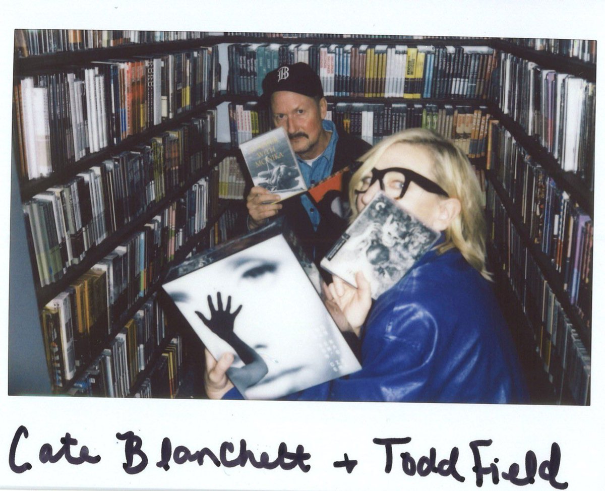 FilmUpdates's tweet photo. Cate Blanchett and Todd Field in the Criterion Closet https://t.co/XOP1i5FJCh
