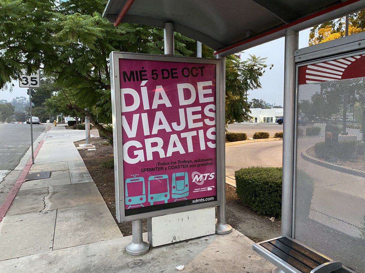 AgentBaz's tweet photo. Doing 2 things today, had to get up earlier to manage bus transportation to work but itβs for a good cause. CA Clean Air Day and @sdmts Free Ride Day! #ridesharesd #CleanAirDayCA #transit https://t.co/jw4BdUeNG4