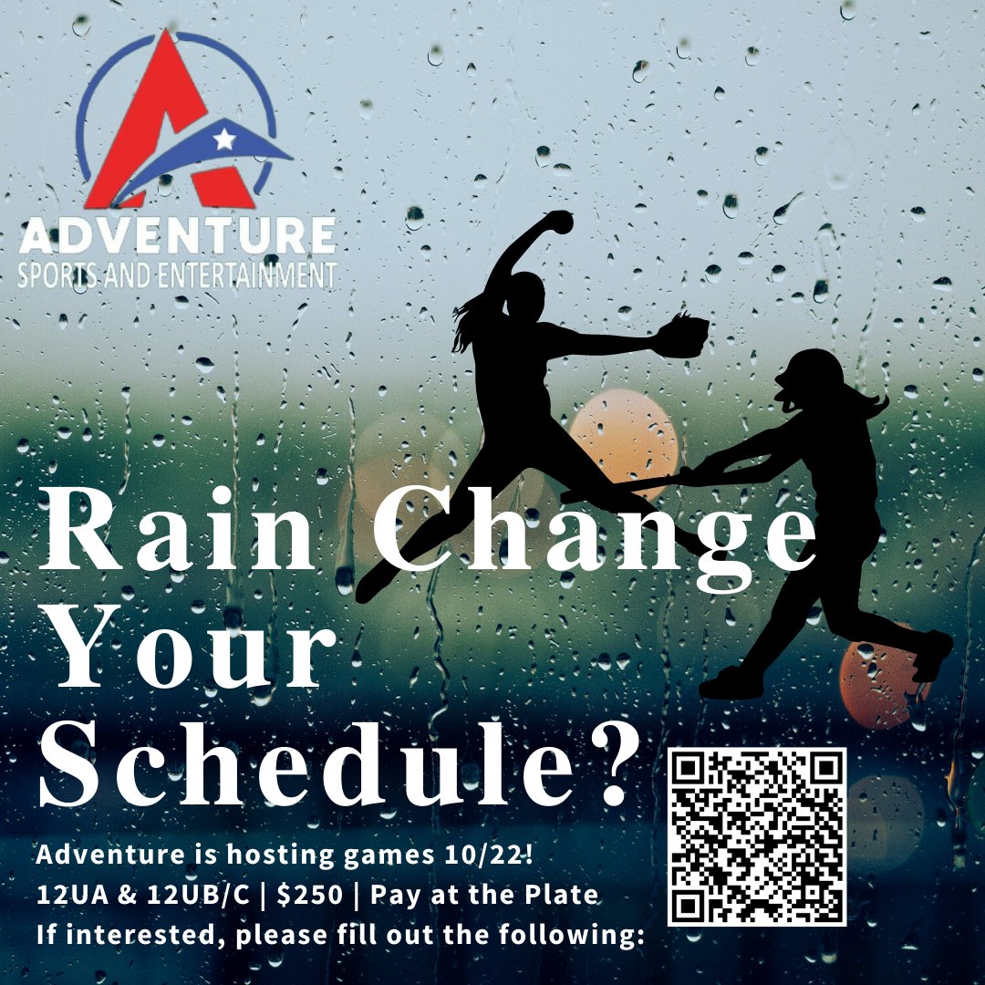 Adventure Sports & Entertainment (@jackson_ase) on Twitter photo Fill in your rain-outs at Adventure! Low cost & turf to save your schedule! Fill in your rain-outs at Adventure! Low cost & turf to save your schedule!