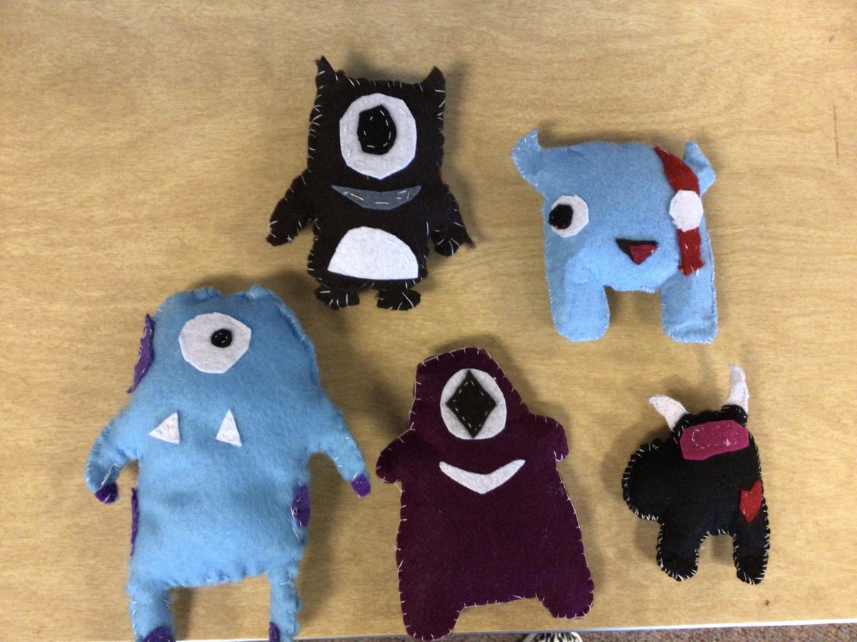 MrsWoodworth1's tweet photo. We are finishing up our Felt Monster Service Learning project that will soon be on its way to the Kindergarteners at @OPS_Gateway !   These monsters are turning out AWESOME!  @OPS_BryanMiddle #FCS https://t.co/67JlL0ktDT
